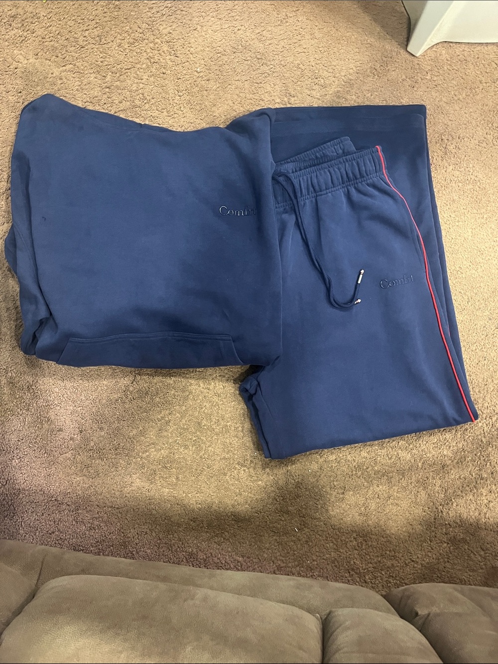 Men's or women’s Navy Jogger Sweatpants with Red Piping Xl hoodie L pants new